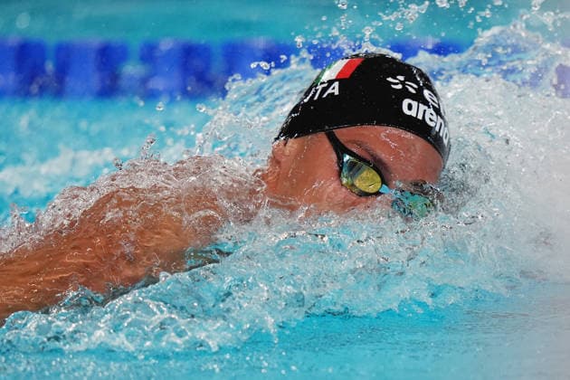 Italy™team during Men™s 4x200m Freestyle Final at the Swimming European Aquatics Championships Paris 2026, Paris, August 10, 2026  Copyright: xSpada LaPressex
