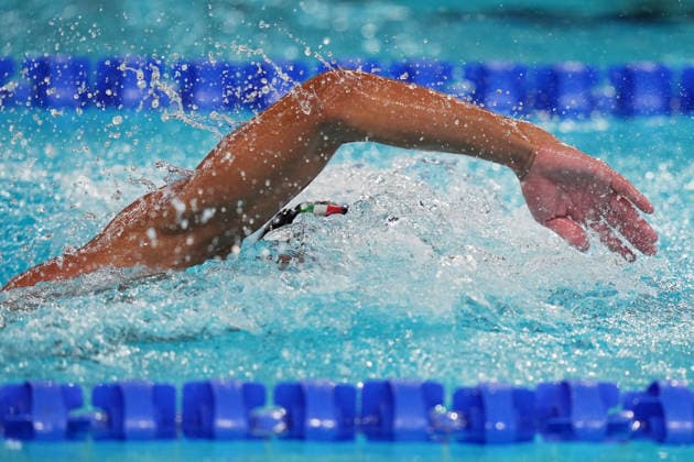 Italy™team during Men™s 4x200m Freestyle Final at the Swimming European Aquatics Championships Paris 2026, Paris, August 10, 2026  Copyright: xSpada LaPressex