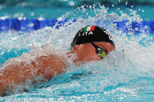Italy™team during Men™s 4x200m Freestyle Final at the Swimming European Aquatics Championships Paris 2026, Paris, August 10, 2026  Copyright: xSpada LaPressex