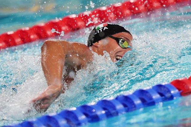 Italy™team during Men™s 4x200m Freestyle Final at the Swimming European Aquatics Championships Paris 2026, Paris, August 10, 2026  Copyright: xSpada LaPressex