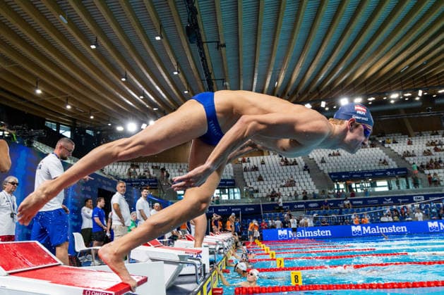 SWIMMING - EAC 2026 PARIS,FRANCE,11.AUG.26 - SWIMMING - European Aquatics Championships Paris 2026, warm up. Image shows Christian Giefing (AUT).  GEPAxpictures xPhilippxBrem