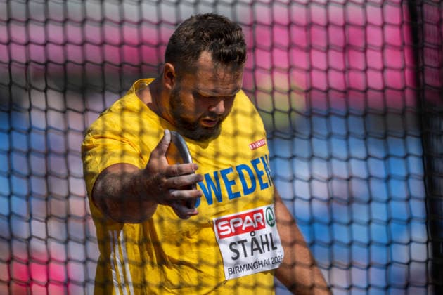 260811 Daniel Stahl of Sweden competes in men s discus throw qualification during day 2 of the 2026 European Athletics Championships on August 11, 2026 in Birmingham. Photo: Maxim Thore BILDBYRAN kod MT MT1065 friidrott athletics friidrett friidrotts-em em friidretts-em 2026 european athletics championships 2 bbeng discus throw diskos diskus sverige Copyright: MAXIMxTHORE BB260811MT017