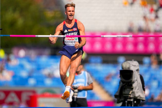 2026 European Outdoor Athletics Championships, Day 1, Birmingham, England, August 11, 2026. Erlend Bolstad Raa in action during the high jump qualifying round at the 2026 European Athletics Championships at Alexander Stadium in Birmingham on Monday. Photo: Beate Oma Dahle, NTB, Birmingham, England. EDITORIAL USE ONLY. RESTRICTED USE FOR BETTING COMPANIES.  Copyright: xBeatexOmaxDahlex xNTBx