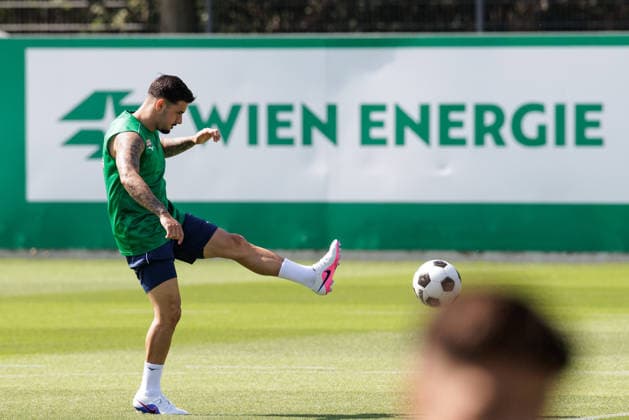 SOCCER - UEFA ECL, Rapid vs Paide VIENNA,AUSTRIA,11.AUG.26 - SOCCER - UEFA Conference League, qualification, SK Rapid Wien vs Paide Linnameeskond, preview, training Rapid. Image shows Marco Tilio (Rapid).  GEPAxpictures xArminxRauthner