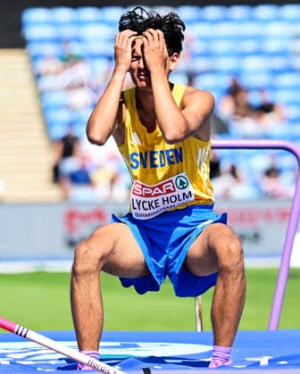 BIRMINGHAM, UNITED KINGDOM 20260811 Sweden s Melwin Lycke Holm during the men s high jump qualifying round at the European Athletics Championships at Alexander Stadium in Birmingham.