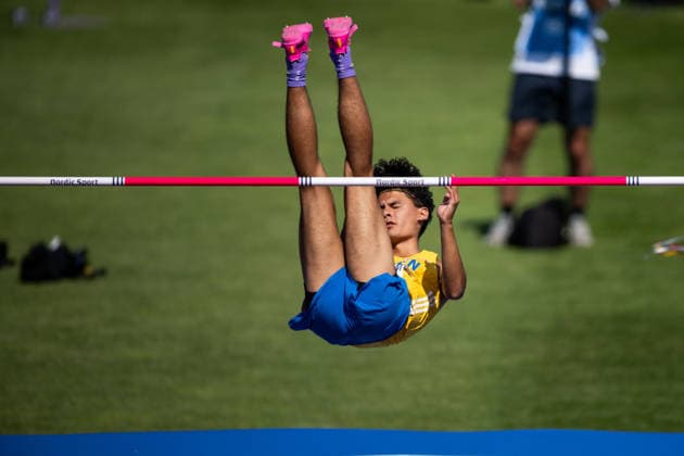 260811 Melwin Lycke Holm of Sweden competes in men s high jump qualification during day 2 of the 2026 European Athletics Championships on August 11, 2026 in Birmingham. Photo: Maxim Thore BILDBYRAN kod MT MT1065 friidrott athletics friidrett friidrotts-em em friidretts-em 2026 european athletics championships 2 bbeng hoydehopp high jump hoyde höjdhopp sverige Copyright: MAXIMxTHORE BB260811MT036