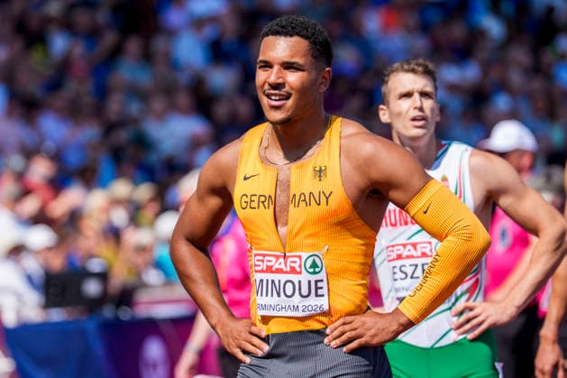 BIRMINGHAM, GREAT BRITAIN - AUGUST 11, 2026 : Gregory MINOUE (GER Germany) competing in the 110m hurdles heats during the European Athletics Championships at Alexander Stadium on August 11, 2026 in Birmingham, Great Britain. Nordrhein-Westfalen Great Britain Copyright: xLeahxKohringx