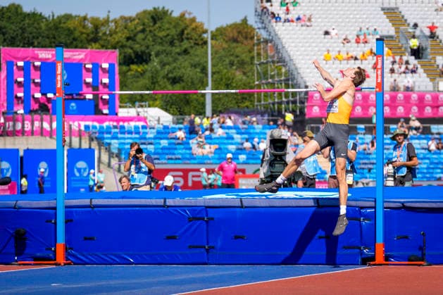 BIRMINGHAM, GREAT BRITAIN - AUGUST 11, 2026 : Falk WENDRICH (GER Germany) competing in the high jump qualification during the European Athletics Championships at Alexander Stadium on August 11, 2026 in Birmingham, Great Britain. Nordrhein-Westfalen Great Britain Copyright: xLeahxKohringx