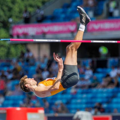 BIRMINGHAM, GREAT BRITAIN - AUGUST 11, 2026 : Falk WENDRICH (GER Germany) competes during the high jump qualification of the European Athletics Championships at Alexander Stadium on August 11, 2026 in Birmingham, Great Britain. Oregon Great Britain Copyright: xAxelxKohringx