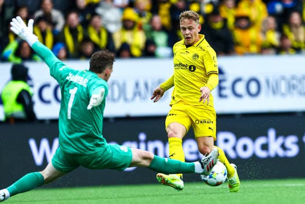 Soccer, Champions League 2025–2026 Bodo Glimt vs. Union Saint Gilloise Bodo, August 11, 2026, during the Champions League qualifying match between Bodo Glimt and Union Saint Gilloise at Aspmyra Stadium. Photo by Mats Torbergsen, NTB, Bodo, Norway. EDITORIAL USE ONLY RESTRICTED USE FOR BETTING COMPANIES  Copyright: xMatsxTorbergsenx xNTBx