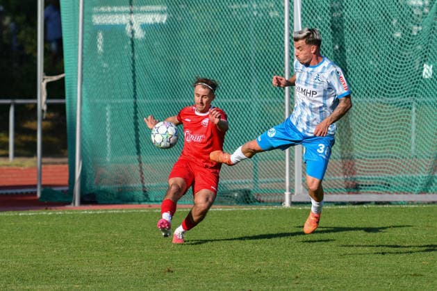 Julian Marco Kiesecker (FC Rottenburg, 21), Christan Mauersberger (SV Stuttgarter Kickers, 38) FC Rottenburg vs. SV Stuttgarter Kickers ,Fussball, WFV-Pokal, Gruppe 3, 3. Runde, Wuerttemberg, Saison 2026 2027, 11.08.2026, FC Rottenburg vs. SV Stuttgarter Kickers ,Fussball, WFV-Pokal, Gruppe 3, 3. Runde, Wuerttemberg, Saison 2026 2027, 11.08.2026 Rottenburg am Neckar Copyright: xEibner-Pressefoto RalphxKunzex EP_RKE
