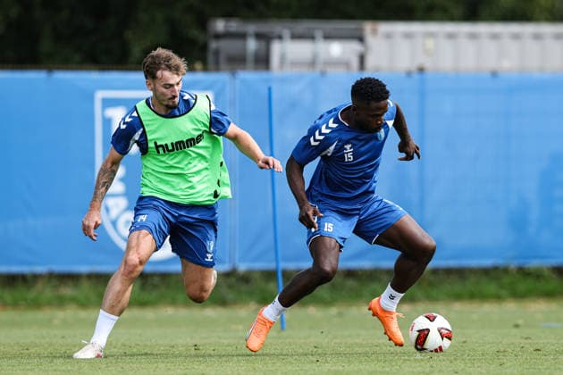 Daniel Heber (1. FC Magdeburg,15) gegen Tony Reitz (1. FC Magdeburg,14) - 2. Fußball Bundesliga Saison 2026-2027 1. FC Magdeburg Training an der Avnet Arena in Magdeburg - Fußball,Mann,Männer,Deutschland,11.08.2026