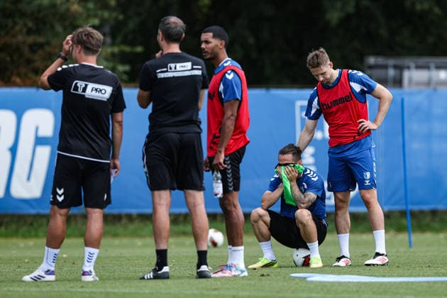Baris Atik (1. FC Magdeburg,23) und Paul Jaeckel (1. FC Magdeburg,6) - 2. Fußball Bundesliga Saison 2026-2027 1. FC Magdeburg Training an der Avnet Arena in Magdeburg - Fußball,Mann,Männer,Deutschland,11.08.2026