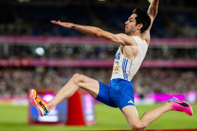 260811 Miltiadis Tentoglou of Greece competes in men s long jump final during day 2 of the 2026 European Athletics Championships on August 11, 2026 in Birmingham. Photo: Mathias Bergeld BILDBYRAN kod MB MT1065 friidrott athletics friidrett friidrotts-em em friidretts-em 2026 european athletics championships 2 bbeng Copyright: MATHIASxBERGELD BB260811MB144