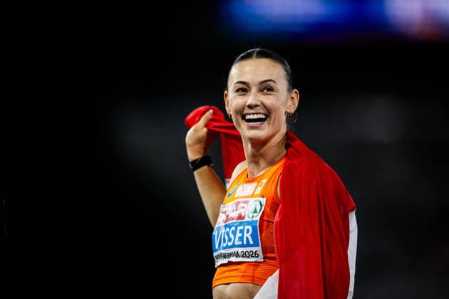 260811 Nadine Visser of Netherlands celebrates after women™s 100 meter hurdles final during day 2 of the 2026 European Athletics Championships on August 11, 2026 in Birmingham. Photo: Maxim Thore BILDBYRAN kod MT MT1065 friidrott athletics friidrett friidrotts-em em friidretts-em 2026 european athletics championships 2 bbeng Copyright: MAXIMxTHORE BB260811MT101