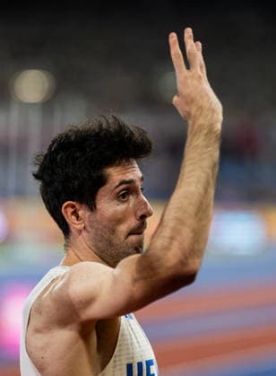 260811 Miltiadis Tentogloui of Greece celebrates after men s long jump final during day 2 of the 2026 European Athletics Championships on August 11, 2026 in Birmingham. Photo: Mathias Bergeld BILDBYRAN kod MB MT1065 friidrott athletics friidrett friidrotts-em em friidretts-em 2026 european athletics championships 2 bbeng Copyright: MATHIASxBERGELD BB260811MB152