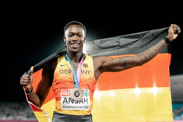 Owen Ansah (Hamburger SV, 100m Maenner), GBR, Leichtathletik, Athletics, European Athletics Championships 2026, Leichtathletik Europameisterschaft 2026, Birmingham 2026, 09.08.2026, GBR, Leichtathletik, Athletics, European Athletics Championships 2026, Leichtathletik Europameisterschaft 2026, Birmingham 2026, 09.08.2026 Birmingham Copyright: xStefanxMayerx EP_SMR