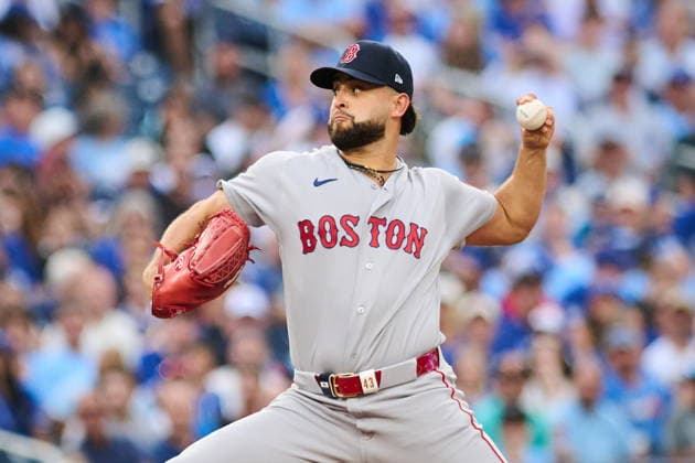 August 11, 2026, Toronto, On, Canada: Boston Red Sox s Patrick Sandoval (43) pitches against the Toronto Blue Jays during second inning MLB, Baseball Herren, USA baseball action in Toronto, on Tuesday, Aug. 11, 2026. Canada News - August 11, 2026 - ZUMAc35_ 20260811_zaf_c35_085 Copyright: xSammyxKoganx