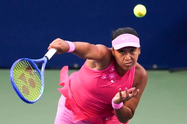 August 11, 2026, Toronto, On, CAN: Japan s Naomi Osaka serves to Kazakhstan s Elena Rybakina during National Bank Open tennis action in Toronto on Tuesday, August 11, 2026. Canada News - August 11, 2026  - ZUMAc35_ 20260811_zaf_c35_090 Copyright: xChrisxYoungx