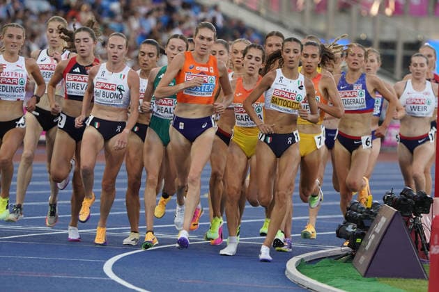 Birmingham , Leichtathletik, Athletics, Track and Field, EAA, Leichtathletik EM Birmingham 2026 European Championships birmingham 2026 , 10.08-17.08.2026, Alexander Stadium Birmingham, Grossbritannien , 5000m Frauen 5000m Women Final , Fedreica DEl Buono, Maureen Koster, Nadia Battocletti, Italien, Italy, Copyright Gladys Chai von der Laage