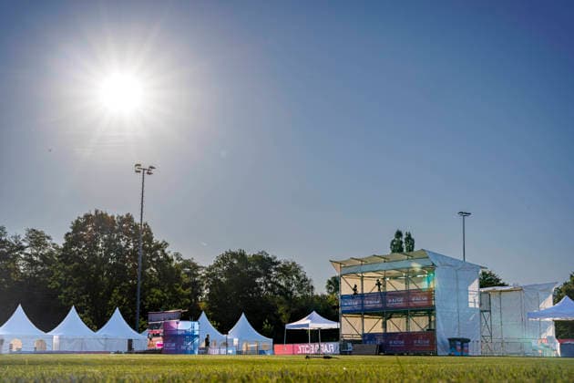 Media-Day at IFAF Flag Football Championships Düsseldorf 2026, 12.08.2026 Duesseldorf, Germany - Aug. 12, 2026: Impressions from the media day of the IFAF Flag Football World Championships at the Bezirkssportanlage Duesseldorf Garath Copyright: xBEAUTIFULxSPORTS B.Hoffmannx