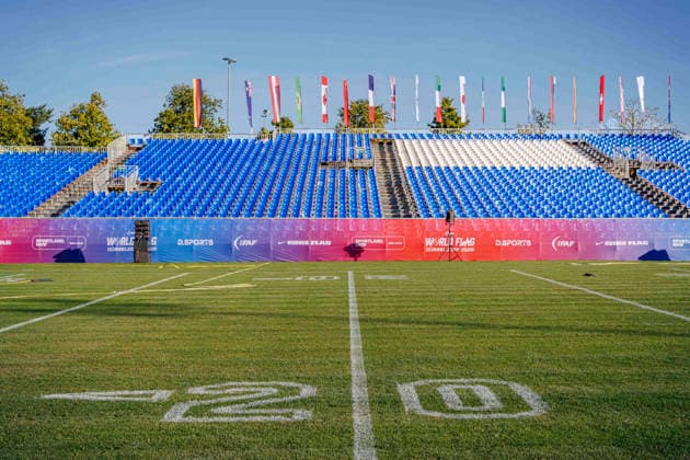 Media-Day at IFAF Flag Football Championships Düsseldorf 2026, 12.08.2026 Duesseldorf, Germany - Aug. 12, 2026: Impressions from the media day of the IFAF Flag Football World Championships at the Bezirkssportanlage Duesseldorf Garath Copyright: xBEAUTIFULxSPORTS B.Hoffmannx