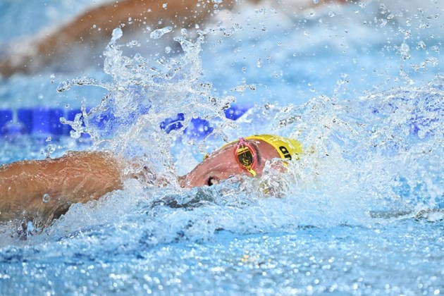 PARIS, FRANKRIKE 20260812 Sofia Astedt i försöken pa 4Ã—100 m frisim under sim-EM i Paris.