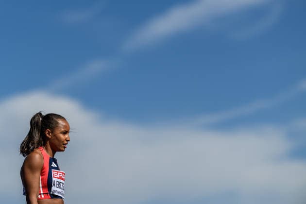 260812 Astri Ayo Lakeri Ertzgaard of Norway competes in women™s 400 meter qualification during day 3 of the 2026 European Athletics Championships on August 12, 2026 in Birmingham. Photo: Maxim Thore BILDBYRAN kod MT MT1066 friidrott athletics friidrett friidrotts-em em friidretts-em 2026 european athletics championships 3 bbeng dam damer women norge norway Copyright: MAXIMxTHORE BB260812MT014