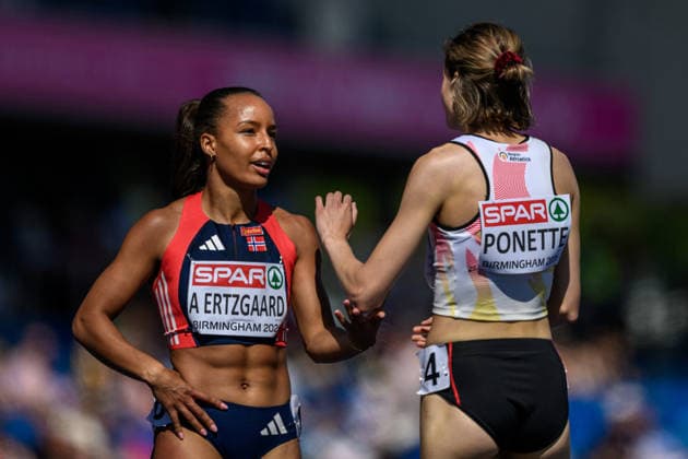 260812 Astri Ayo Lakeri Ertzgaard of Norway competes in women™s 400 meter qualification during day 3 of the 2026 European Athletics Championships on August 12, 2026 in Birmingham. Photo: Maxim Thore BILDBYRAN kod MT MT1066 friidrott athletics friidrett friidrotts-em em friidretts-em 2026 european athletics championships 3 bbeng dam damer women norge norway Copyright: MAXIMxTHORE BB260812MT022