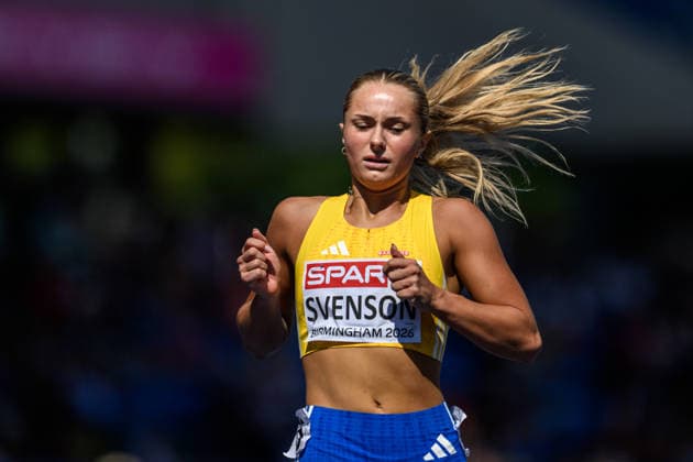 260812 Wilma Svenson of Sweden competes in women™s 200 meter qualification during day 3 of the 2026 European Athletics Championships on August 12, 2026 in Birmingham. Photo: Maxim Thore BILDBYRAN kod MT MT1066 friidrott athletics friidrett friidrotts-em em friidretts-em 2026 european athletics championships 3 bbeng sweden sverige dam damer women Copyright: MAXIMxTHORE BB260812MT047
