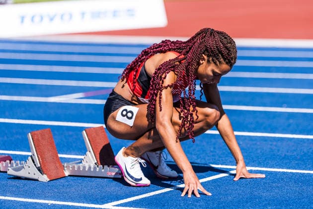 European Athletics Championships; Birmingham, 12.08.2026 BIRMINGHAM, UNITED KINGDOM - AUGUST 12: Melanie Roland (Switzerland) prepares for the first round of the womens 400 m on August 12, 2026 in Birmingham, United Kingdom. Copyright: xBEAUTIFULxSPORTS UlfxSchillerx