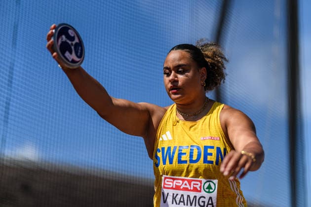 260812 Vanessa Kamga of Sweden competes in women™s discus throw qualification during day 3 of the 2026 European Athletics Championships on August 12, 2026 in Birmingham. Photo: Mathias Bergeld BILDBYRAN kod MB MT1066 friidrott athletics friidrett friidrotts-em em friidretts-em 2026 european athletics championships 3 bbeng dam damer women sweden sverige discus throw diskos diskus Copyright: MATHIASxBERGELD BB260812MB042