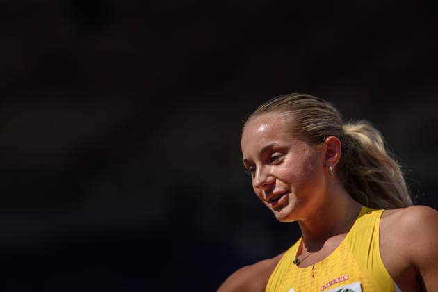 260812 Wilma Svenson of Sweden competes in women™s 200 meter qualification during day 3 of the 2026 European Athletics Championships on August 12, 2026 in Birmingham. Photo: Maxim Thore BILDBYRAN kod MT MT1066 friidrott athletics friidrett friidrotts-em em friidretts-em 2026 european athletics championships 3 bbeng sweden sverige dam damer women Copyright: MAXIMxTHORE BB260812MT062