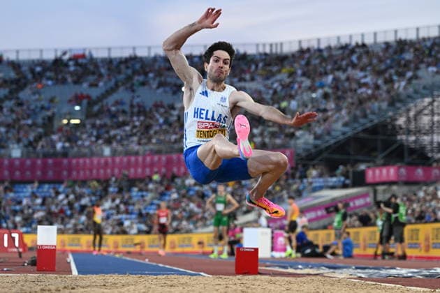 European Athletics Championships Birmingham 2026 - Miltiadis Tentoglou of Greece in action during the Men s Long Jump Final at the European Athletics Championships Birmingham 2026, Birmingham, Britain, 11 August 2026. IMAGO ONE INCH PRODUCTIONS Birmingham BRITAIN Copyright: xOnexInchxProductionsx 7055839