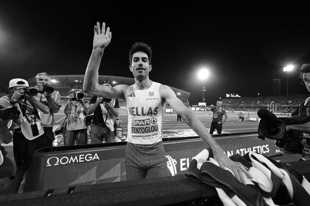 European Athletics Championships Birmingham 2026 - Miltiadis Tentoglou of Greece celebrates winning the Men s Long Jump Final at the European Athletics Championships Birmingham 2026, Birmingham, Britain, 11 August 2026. IMAGO ONE INCH PRODUCTIONS Birmingham BRITAIN Copyright: xOnexInchxProductionsx 7055978