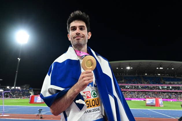 European Athletics Championships Birmingham 2026 - Miltiadis Tentoglou of Greece celebrates winning the Men s Long Jump Final at the European Athletics Championships Birmingham 2026, Birmingham, Britain, 11 August 2026. IMAGO ONE INCH PRODUCTIONS Birmingham BRITAIN Copyright: xOnexInchxProductionsx 7055980