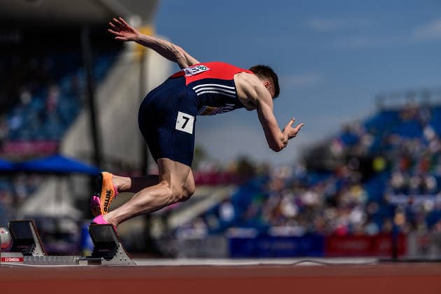 260812 Karsten Warholm of Norway competes in men s heptathlon 400 meter hurdles semi final during day 3 of the 2026 European Athletics Championships on August 12, 2026 in Birmingham. Photo: Maxim Thore BILDBYRAN kod MT MT1066 friidrott athletics friidrett friidrotts-em em friidretts-em 2026 european athletics championships 3 bbeng norge norway hurdles hekk häck Copyright: MAXIMxTHORE BB260812MT091