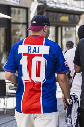 Paris Saint-Germain supporter prior to the UEFA Super Cup Final match between Paris Saint-Germain and Aston Villa at Red Bull Arena, Salzburg, Wals-Siezenheim on August 12th,2026 (Photo by Joao Bravo Sports Press Photo) Copyright: xJoaoxBravo SportsxPressxPhotox Sportspressphoto_SPR204594