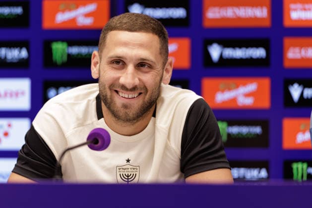 SOCCER - UEFA ECL, A.Wien vs Beita VIENNA,AUSTRIA,12.AUG.26 - SOCCER - UEFA Conference League, qualification, FK Austria Wien vs Beitar Jerusalem, preview, press conference, PK, Pressekonferenz Beitar. Image shows Shon Weissman (Beitar).  GEPAxpictures xArminxRauthner