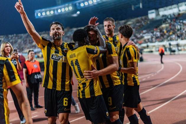 Superbet Supercup Greece, AEK Athen vs. OFI Kreta am 12.08.2026 im Pankritio Stadion in Heraklion Luka Jovic Tor zum 1:0 Copyright: xBahhoxKarax