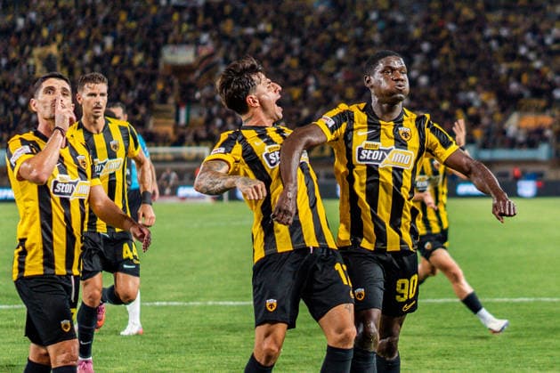 Superbet Supercup Greece, AEK Athen vs. OFI Kreta am 12.08.2026 im Pankritio Stadion in Heraklion Tor zum 2:2 durch Zine Copyright: xBahhoxKarax