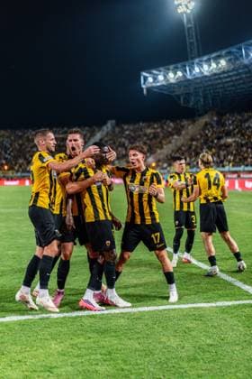 Superbet Supercup Greece, AEK Athen vs. OFI Kreta am 12.08.2026 im Pankritio Stadion in Heraklion Tor zum 2:2 durch Zine Copyright: xBahhoxKarax