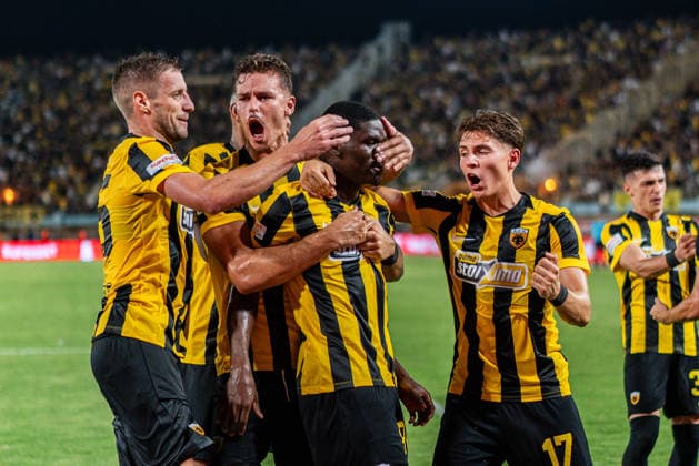 Superbet Supercup Greece, AEK Athen vs. OFI Kreta am 12.08.2026 im Pankritio Stadion in Heraklion Tor zum 2:2 durch Zine Copyright: xBahhoxKarax