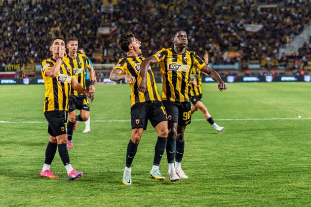 Superbet Supercup Greece, AEK Athen vs. OFI Kreta am 12.08.2026 im Pankritio Stadion in Heraklion Tor zum 2:2 durch Zine Copyright: xBahhoxKarax