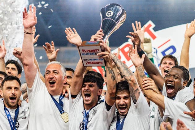 Superbet Supercup Greece, AEK Athen vs. OFI Kreta am 12.08.2026 im Pankritio Stadion in Heraklion Jubel über den Supercup Sieg Copyright: xBahhoxKarax
