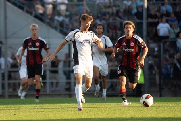 12.08.2026, xhfmx, Fussball Testspiel, FSV Frankfurt - Eintracht Frankfurt v.l. Corvin Bock (FSV Frankfurt, 30) (DFL DFB REGULATIONS PROHIBIT ANY USE OF PHOTOGRAPHS as IMAGE SEQUENCES and or QUASI-VIDEO) Frankfurt am Main