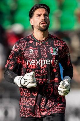 NIJMEGEN , 08-07-2026 , Stadium De Goffert , season 2026 2027 , Third qualifying round UEFA Champions League 2nd leg football , match between NEC Nijmegen and Olympiacos , picture shows NEC Nijmegen goalkeeper Gonzalo Crettaz NEC - Olympiacos  x205660675x Copyright: