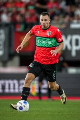 NIJMEGEN , 08-07-2026 , Stadium De Goffert , season 2026 2027 , Third qualifying round UEFA Champions League 2nd leg football , match between NEC Nijmegen and Olympiacos , picture shows NEC Nijmegen player Darko Mejasmic NEC - Olympiacos  x205660691x Copyright: