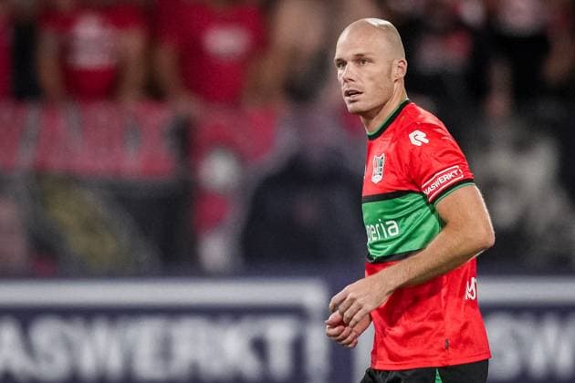 NIJMEGEN , 08-07-2026 , Stadium De Goffert , season 2026 2027 , Third qualifying round UEFA Champions League 2nd leg football , match between NEC Nijmegen and Olympiacos , picture shows NEC Nijmegen player Bram Nuytinck NEC - Olympiacos  x205660697x Copyright: