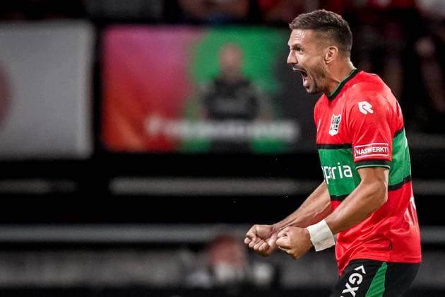 NIJMEGEN , 08-07-2026 , Stadium De Goffert , season 2026 2027 , Third qualifying round UEFA Champions League 2nd leg football , match between NEC Nijmegen and Olympiacos , picture shows NEC Nijmegen player Dusan Tadic NEC - Olympiacos  x205660698x Copyright:
